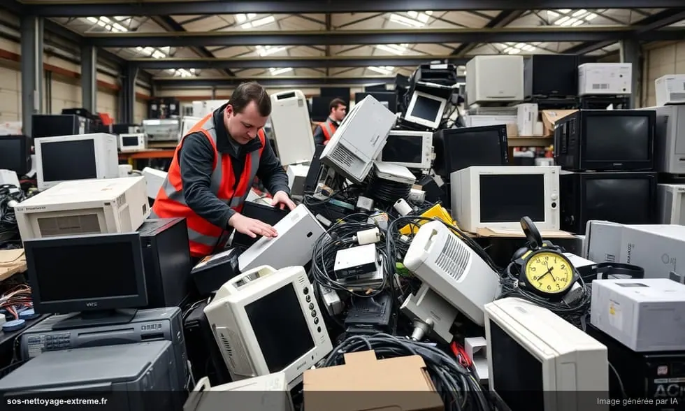 Débarras DEEE : recyclage écrans, ordinateurs, électroménager