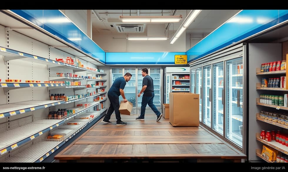 Débarras d'épicerie ou supérette après fermeture