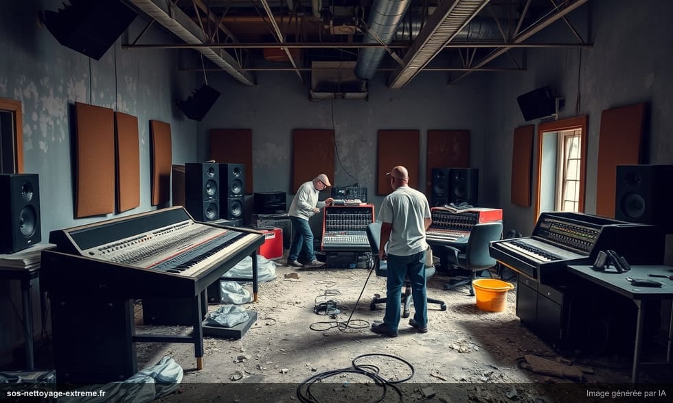 Nettoyage de studio de musique ou local abandonné