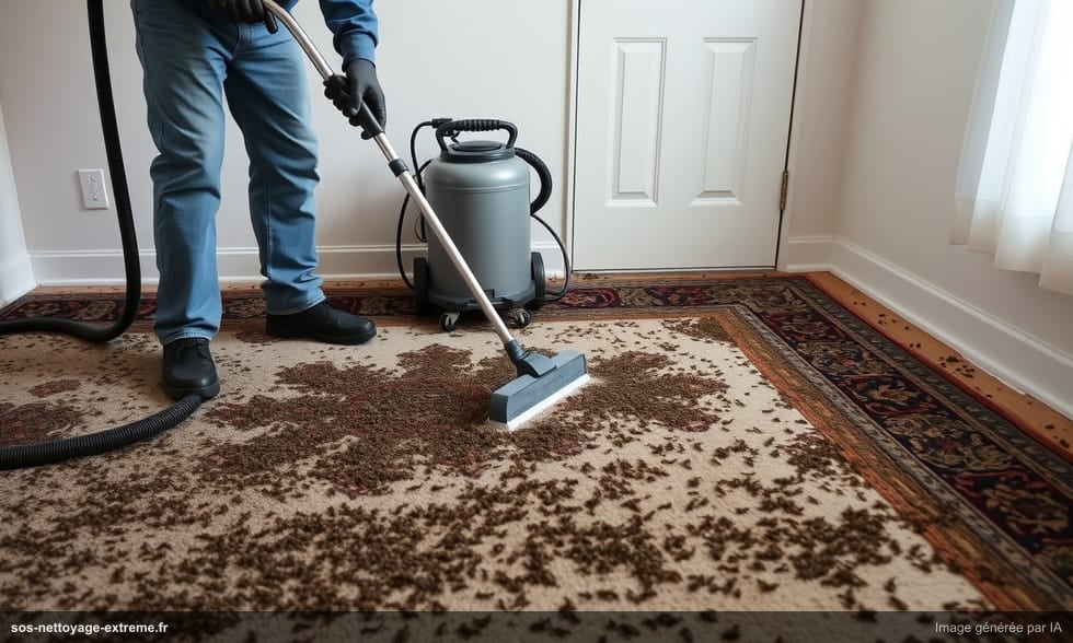 Nettoyage de tapis et moquettes après infestation de nuisibles