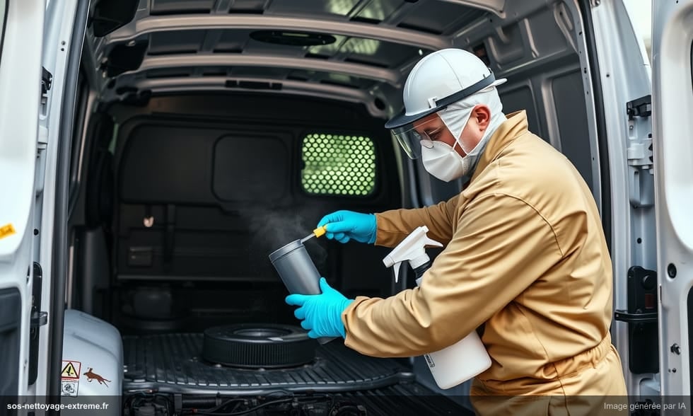 Nettoyage de véhicule utilitaire infesté de rongeurs