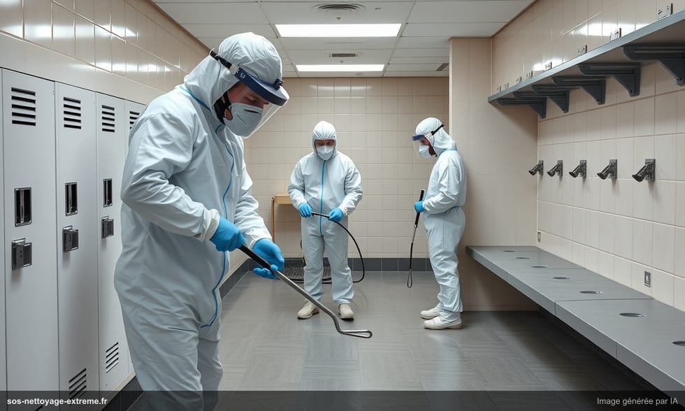 Nettoyage de vestiaires après infestation de gale
