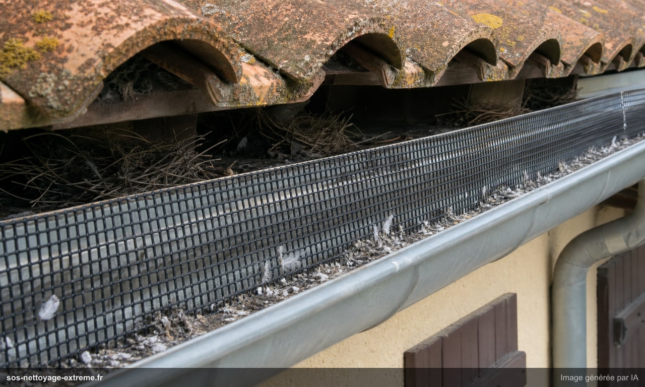 Nids de pigeons sous toiture : nettoyer avant d'obturer