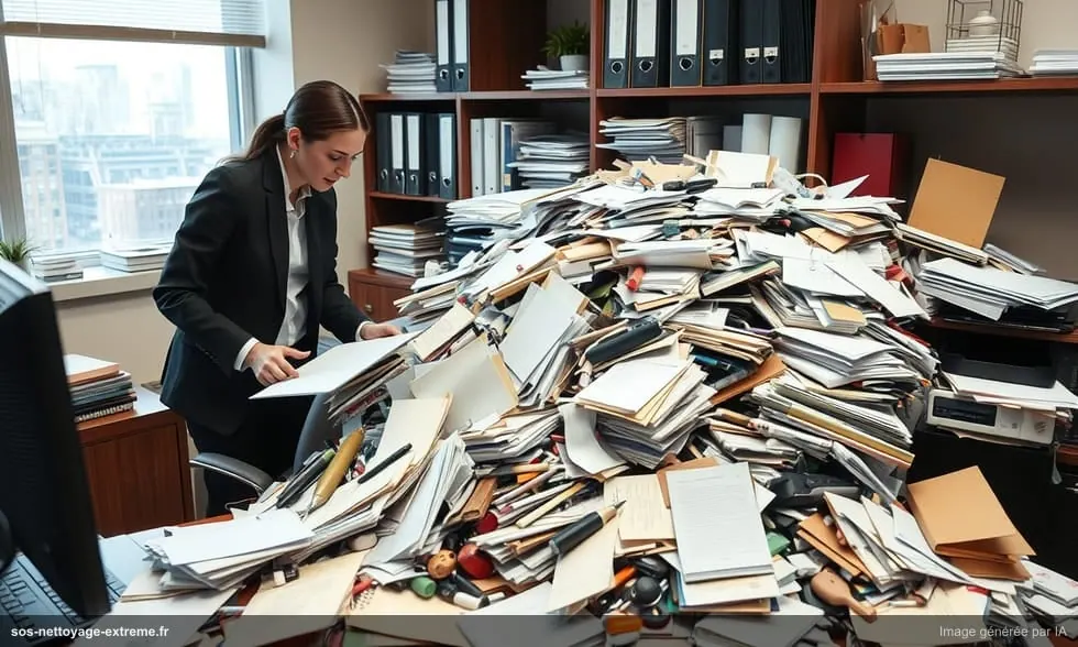 Syndrome de Diogène au bureau : accumulation dans un espace partagé