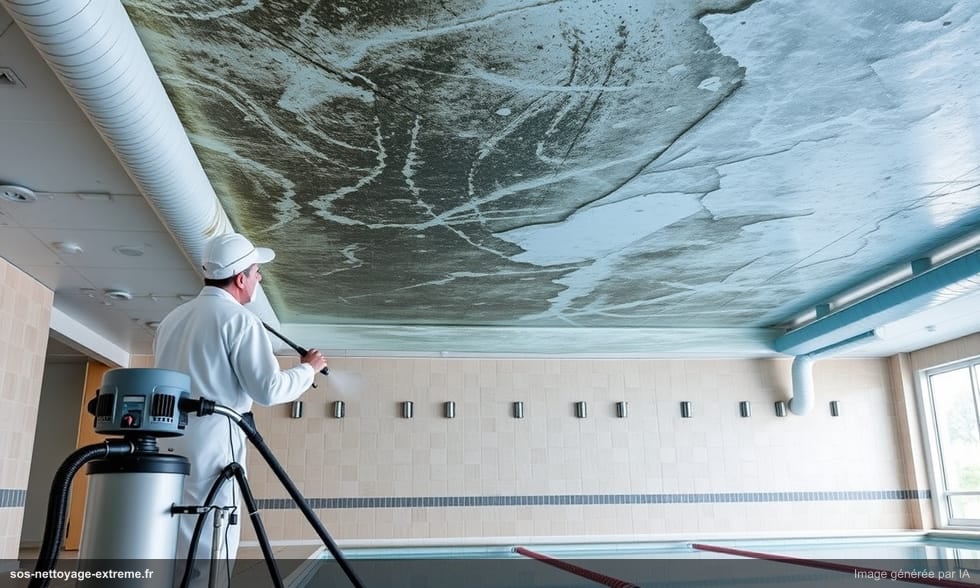 Traitement anti-moisissures dans une piscine couverte