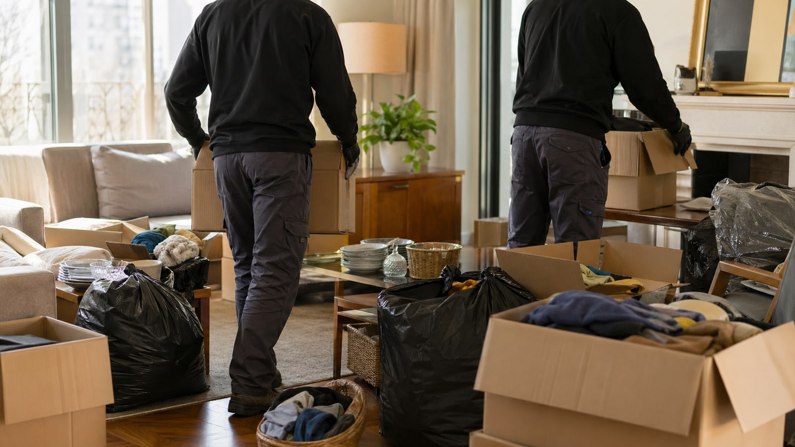 Illustration d’une phase de tri lors d’un débarras d’appartement à Niort