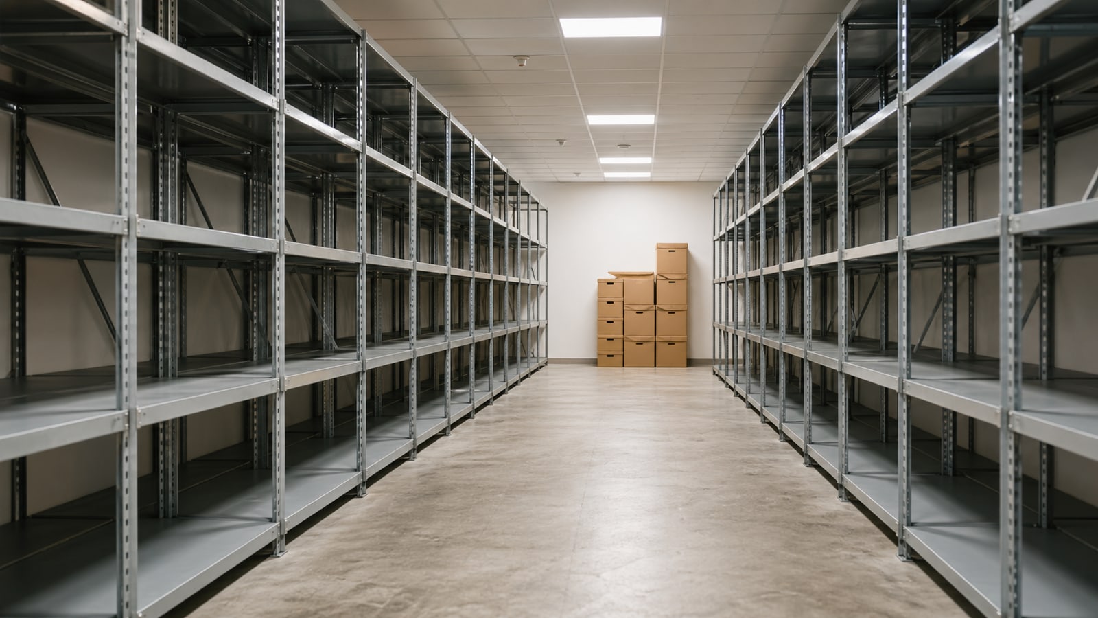 Illustration d’un local d’archives dégagé après débarras à Niort