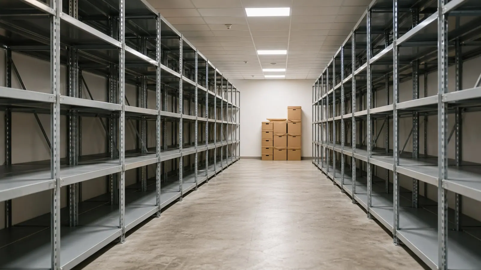 Illustration d’un local d’archives dégagé après débarras en France