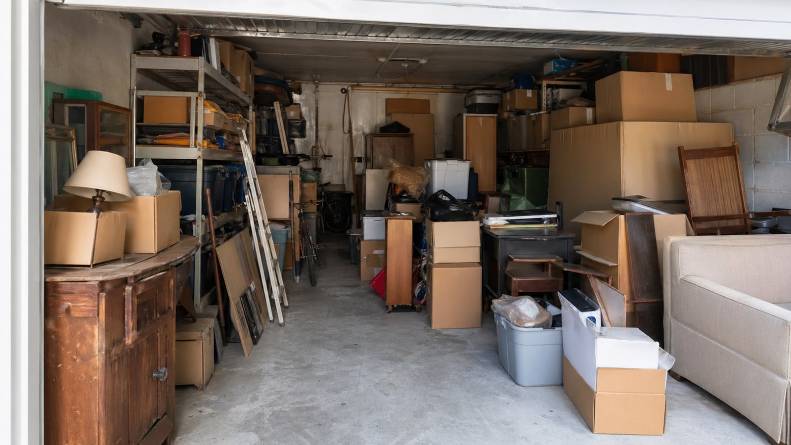Illustration d’un garage encombré avant débarras à Niort