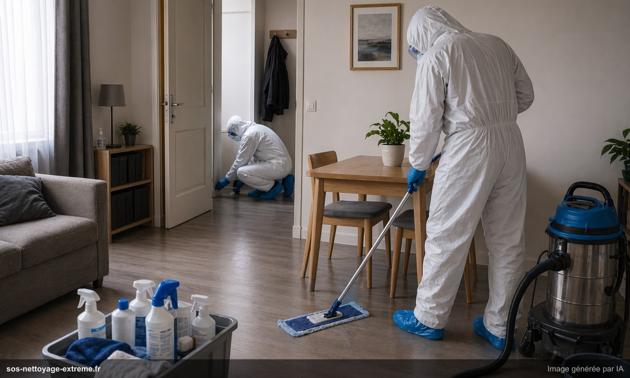 Illustration d’un protocole de décontamination après suicide à Metz