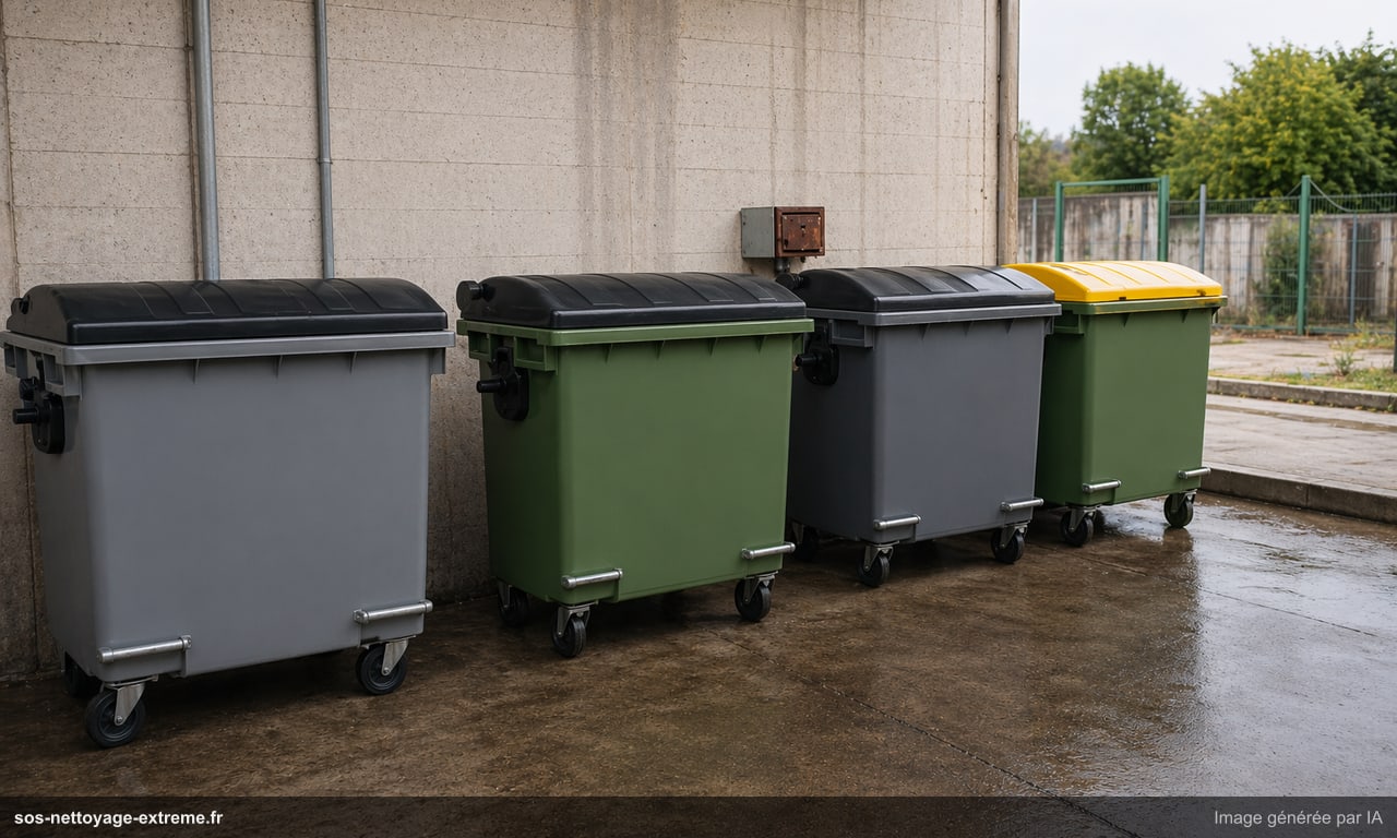 Illustration de containers remis en service après nettoyage à Mulhouse