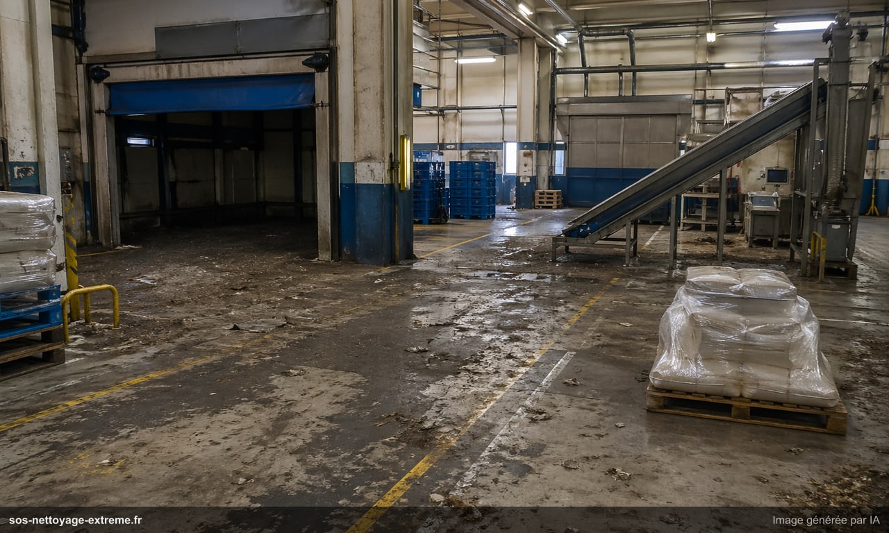 Illustration d’une zone industrielle avant nettoyage à Gennevilliers