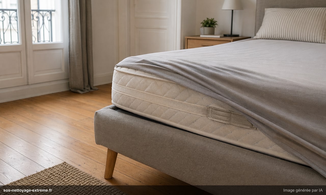 Illustration d’une zone de couchage à inspecter pour punaises de lit à Mulhouse