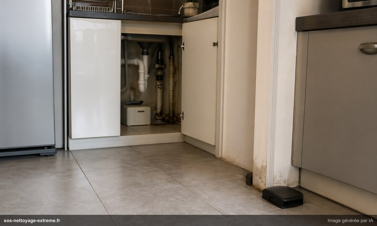 Illustration de zones à inspecter avant traitement contre les cafards à Mulhouse