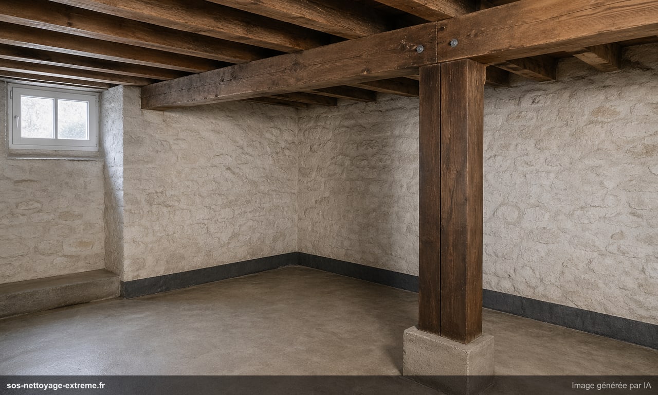 Illustration d’une zone stabilisée après traitement de la mérule à Metz