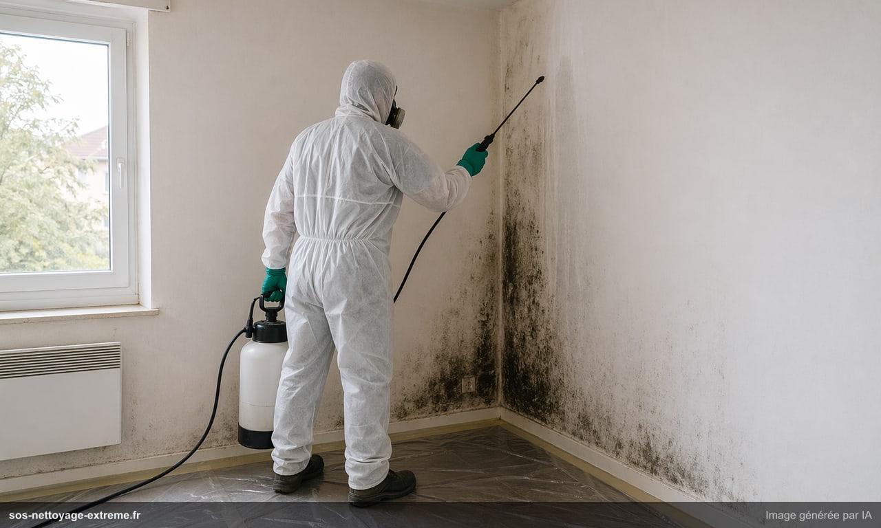 Illustration d’un protocole de traitement des moisissures à Mulhouse