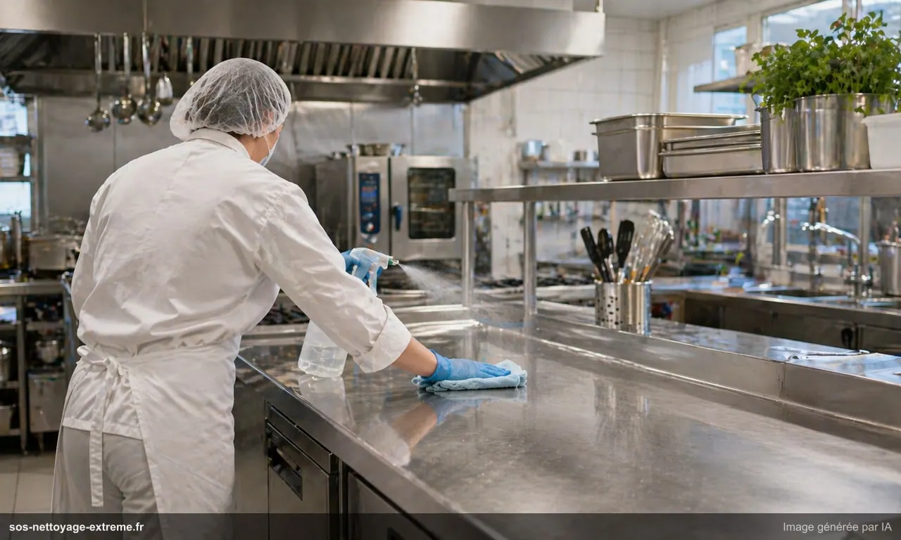 Nettoyage cuisine professionnelle HACCP : dégraissage