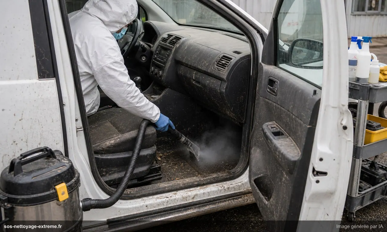 Nettoyage véhicule extrême : camping-car, van, voiture après décès